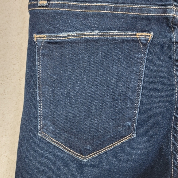 Frame Le High Mid Rise Cabana Dark Wash Stagger Hem Skinny Straight Jeans Sz 25 - Picture 8 of 14